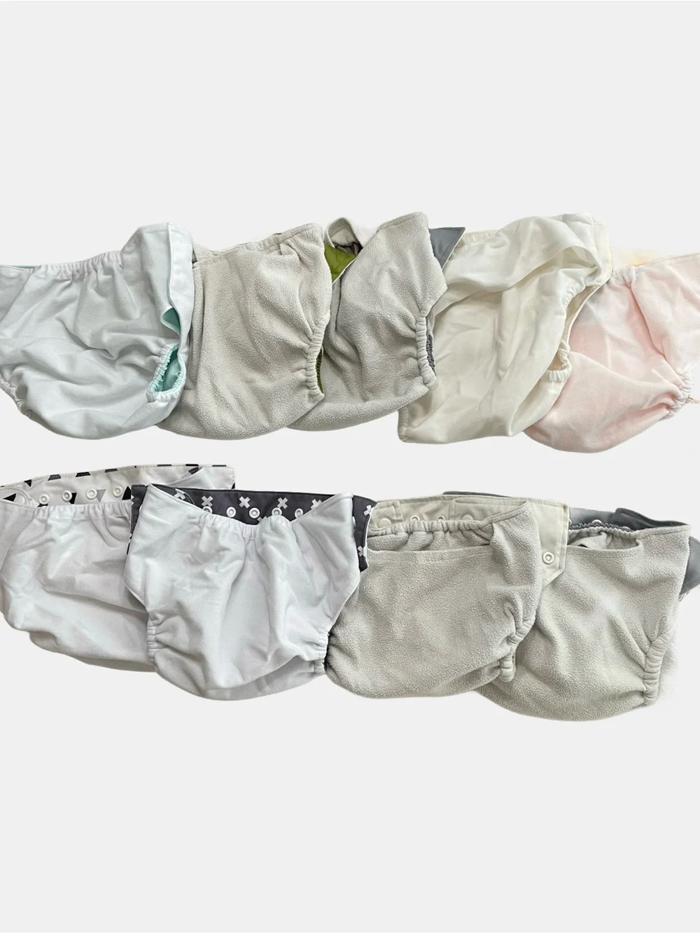 9 Reusable Snap Adjustable Baby Diaper Covers Neutral Color Noras Nursery KaWaii